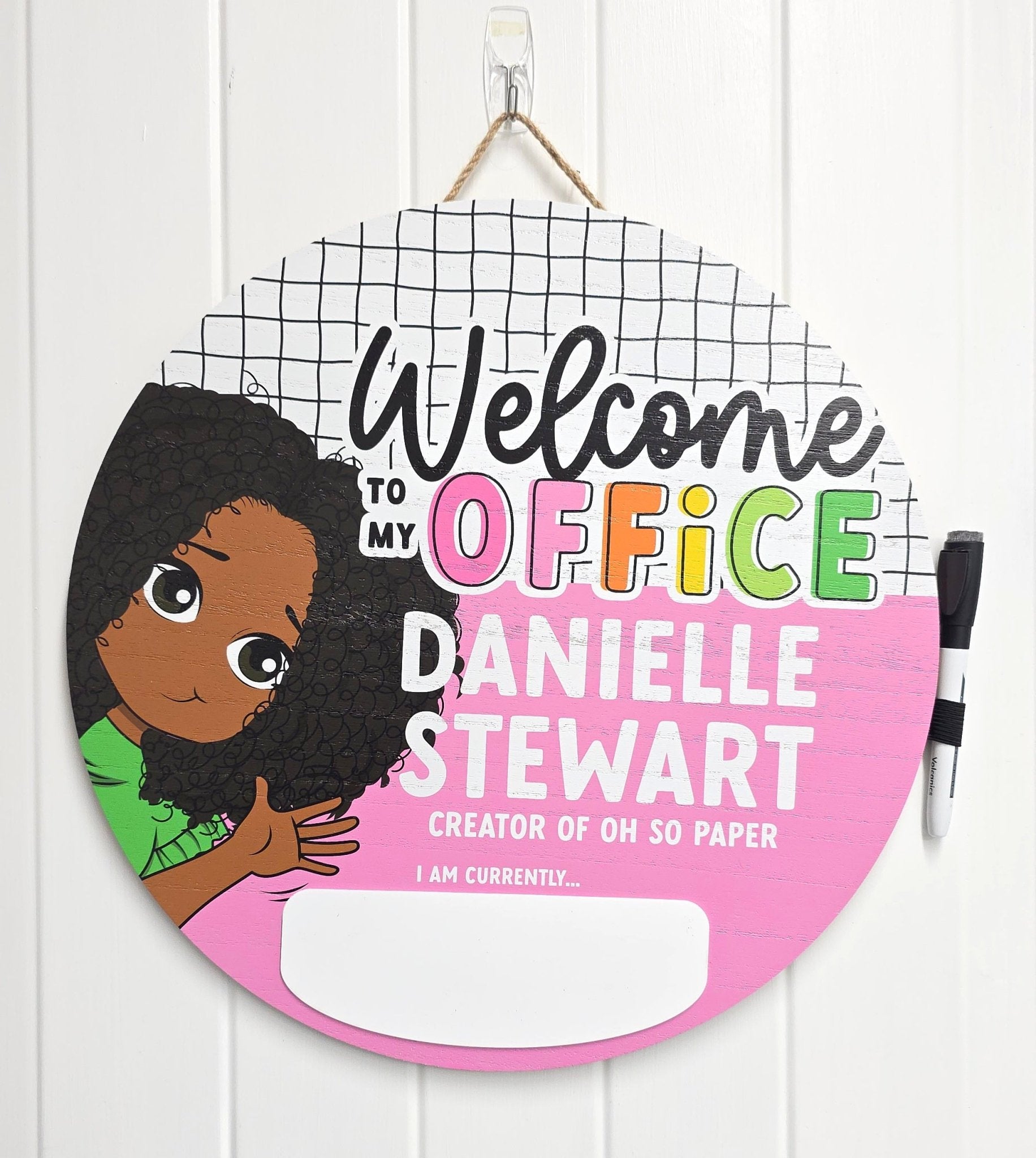 15in Wood Dry Erase Status Sign - ohsopaper