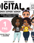 Women Support Women - Mini Friend® Digital Stickers - ohsopaper