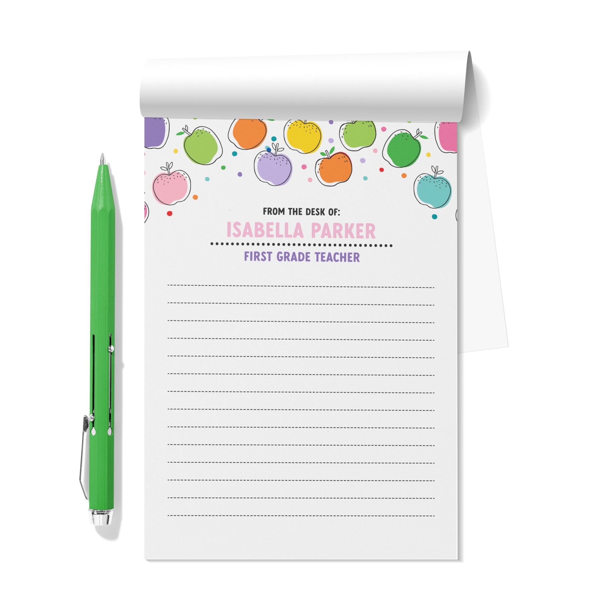Apple Medley From the Desk Of Personalized Notepad Set of 2 - ohsopaper