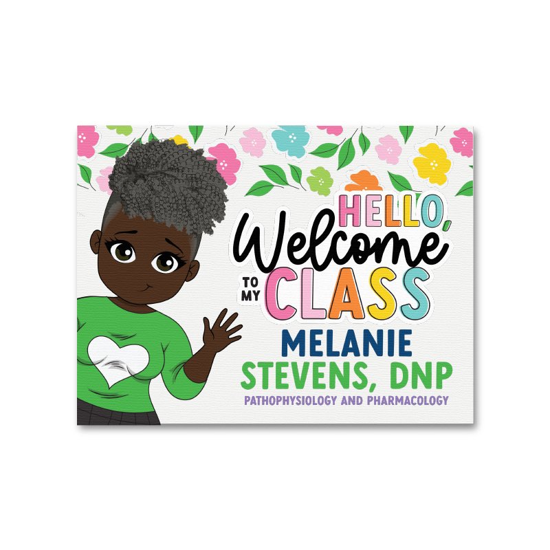 Big Blooms Personalized Canvas Welcome Sign - ohsopaper