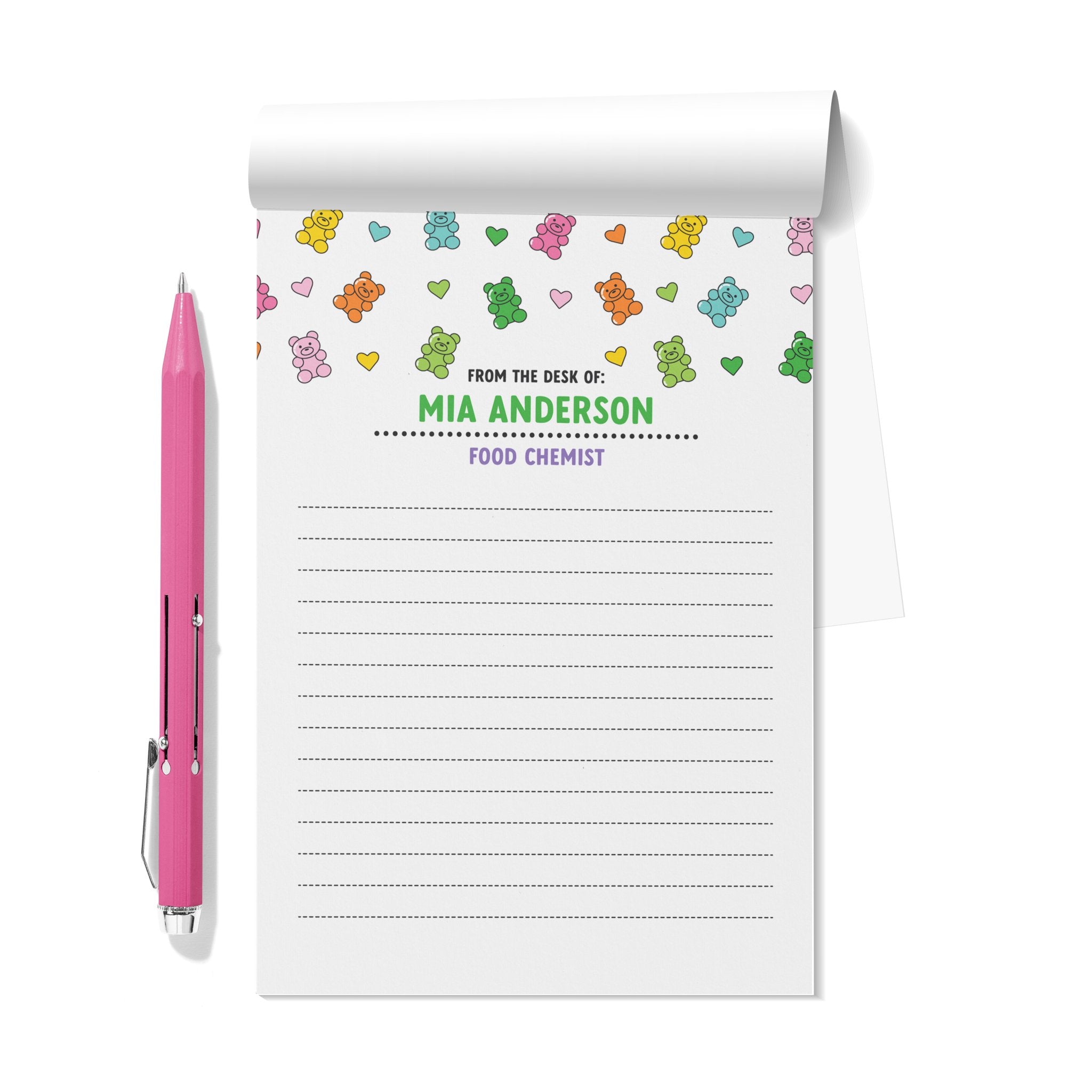 Gummi Bears From the Desk Of Personalized Notepad Set of 2 - ohsopaper