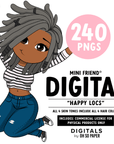 Happy Locs - Mini Friend® Digital Stickers - ohsopaper
