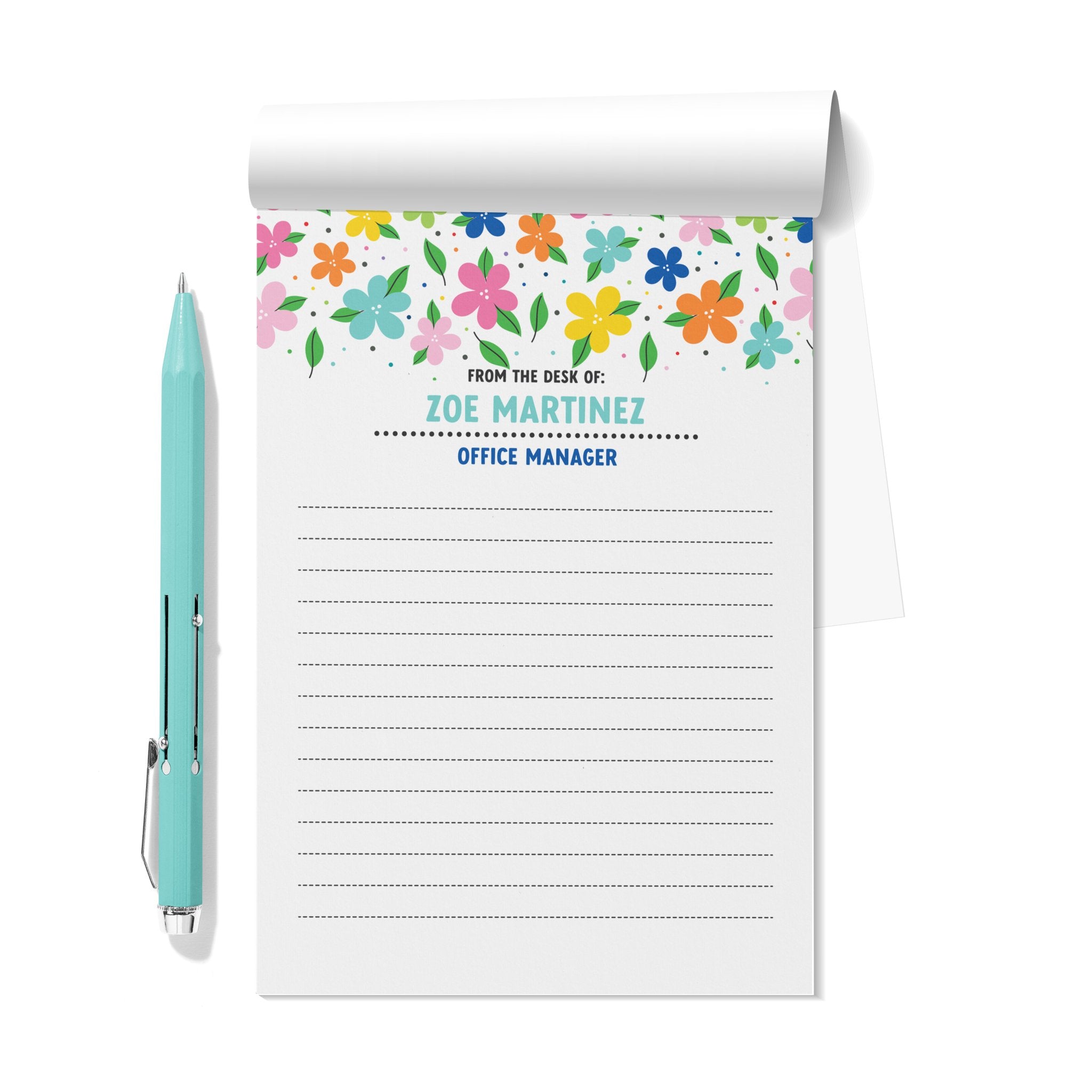 Little Blooms From the Desk Of Personalized Notepad Set of 2 - ohsopaper