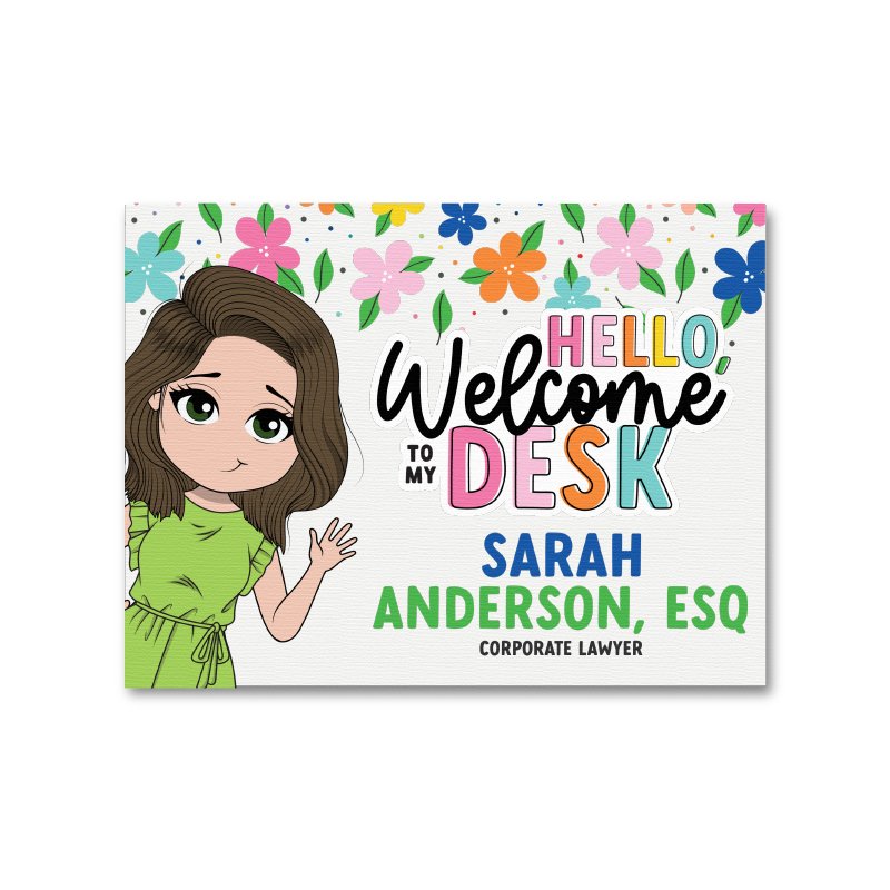 Little Blooms Personalized Canvas Welcome Sign - ohsopaper
