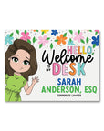Little Blooms Personalized Canvas Welcome Sign - ohsopaper
