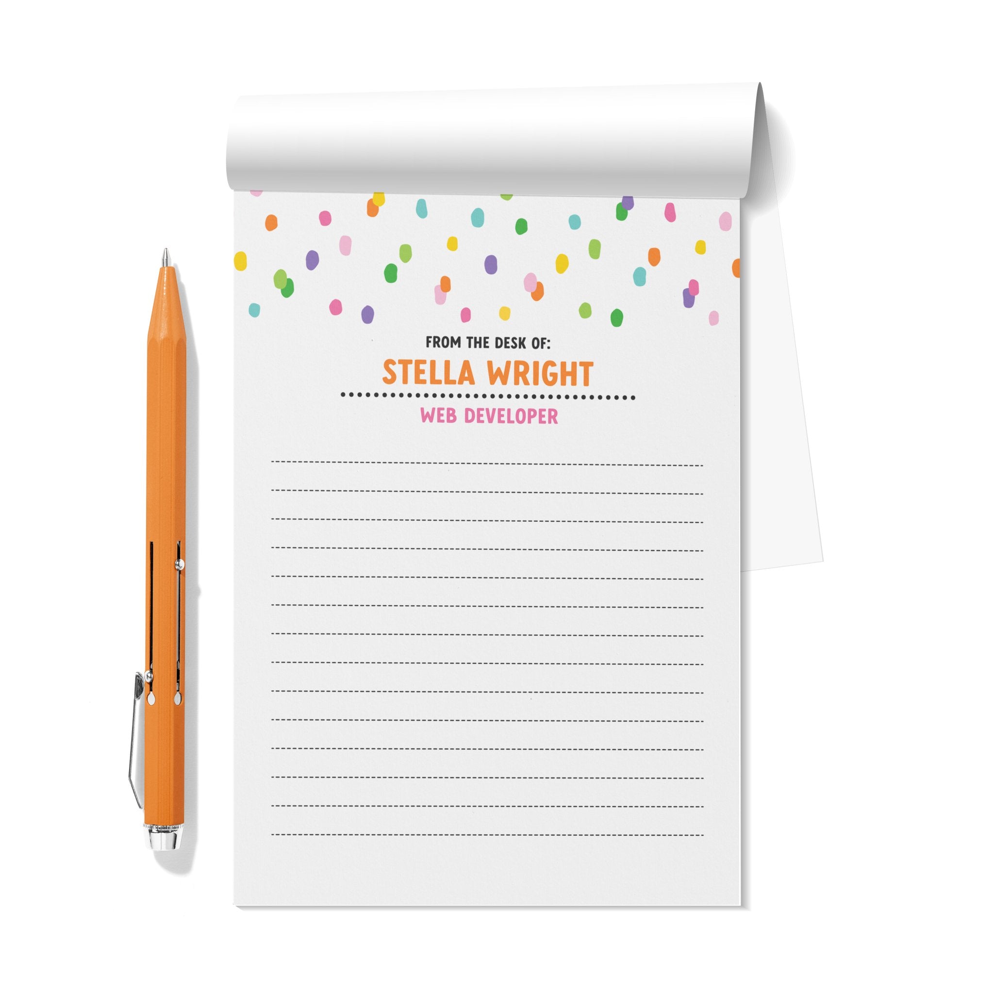 Lovely Dots From the Desk Of Personalized Notepad Set of 2 - ohsopaper
