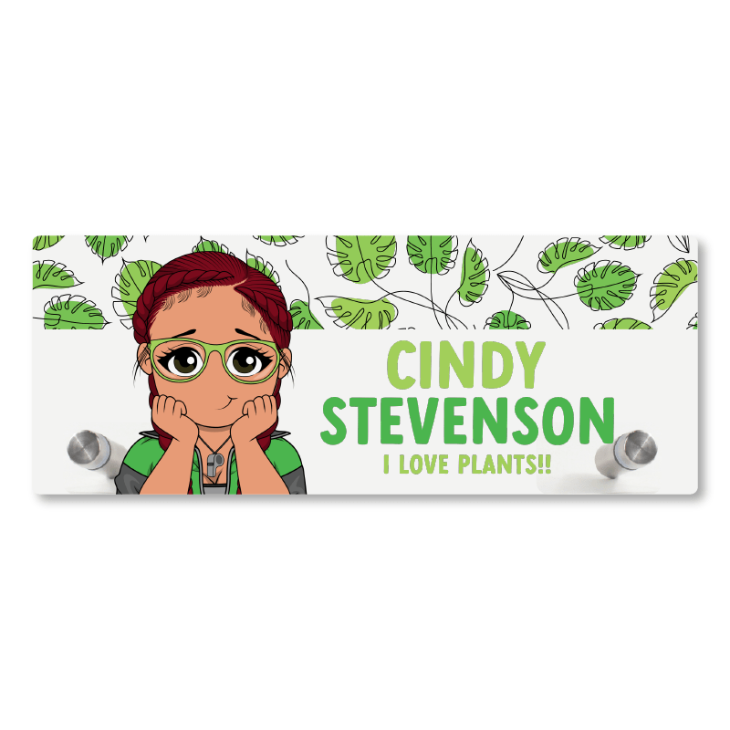 Plant Lady Personalized Desk Name Plate - Acrylic - ohsopaper