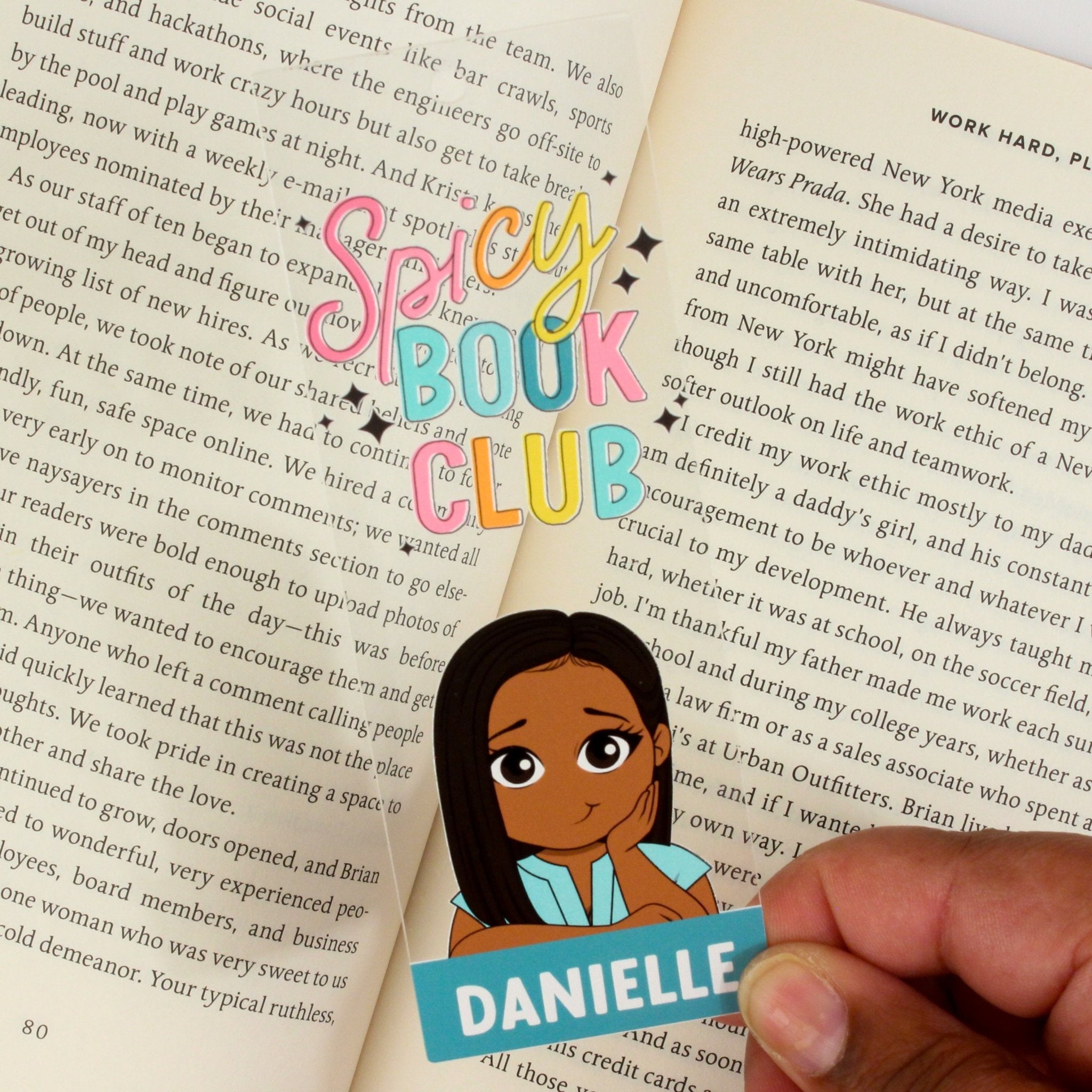 Spicy Book Club Personalized Acrylic Bookmark - ohsopaper