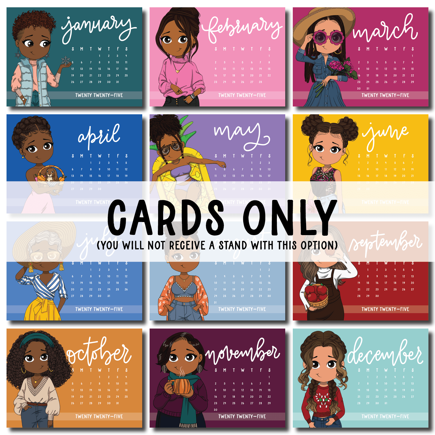 2025 Mini Friend® Calendar Cards - ohsopaper