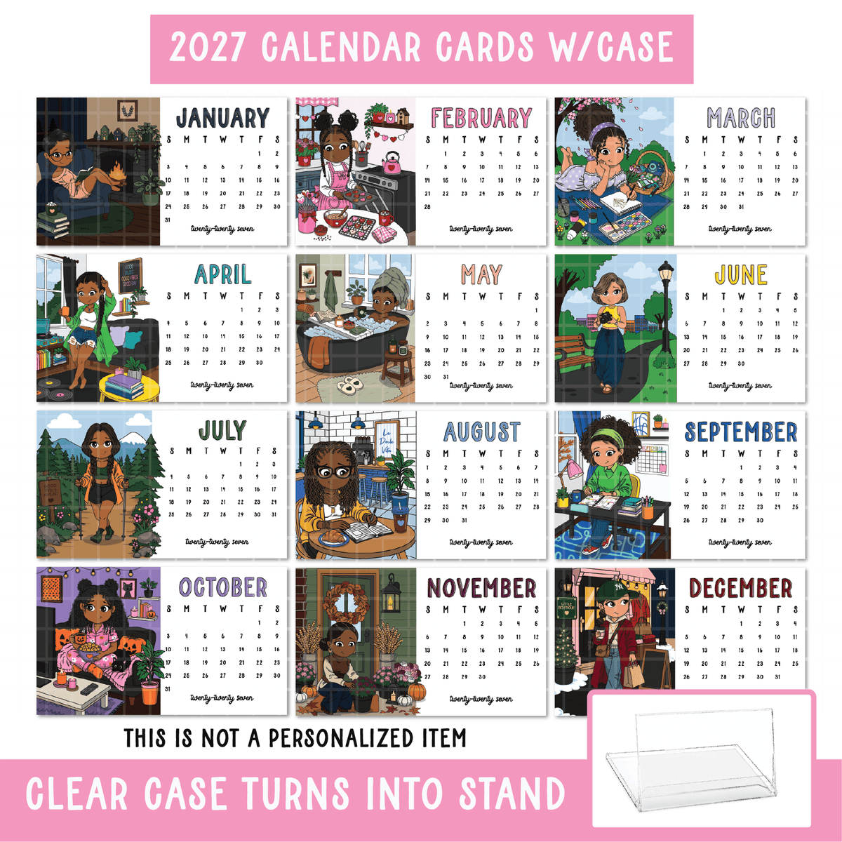 2027 Mini Friend ® Calendar Cards w/ Case - ohsopaper