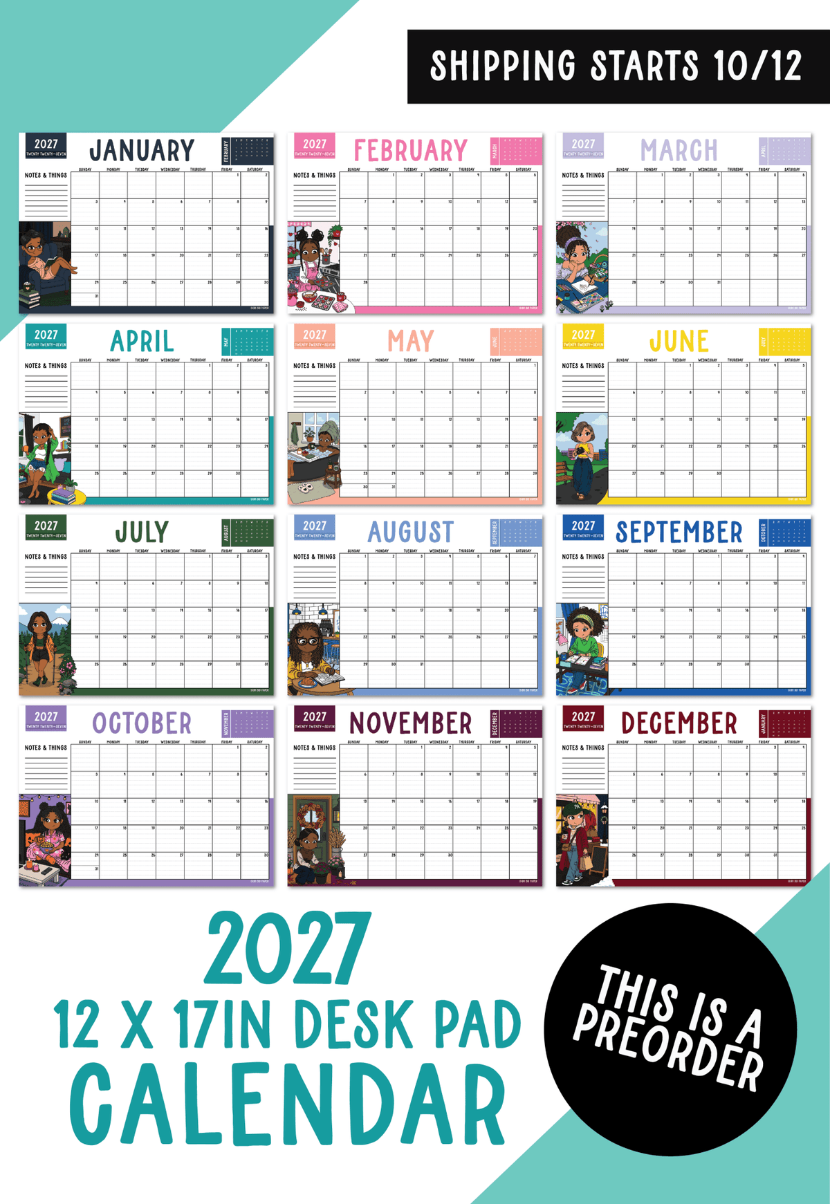 2027 Mini Friend ® Desk Pad Calendar - PREORDER - ohsopaper