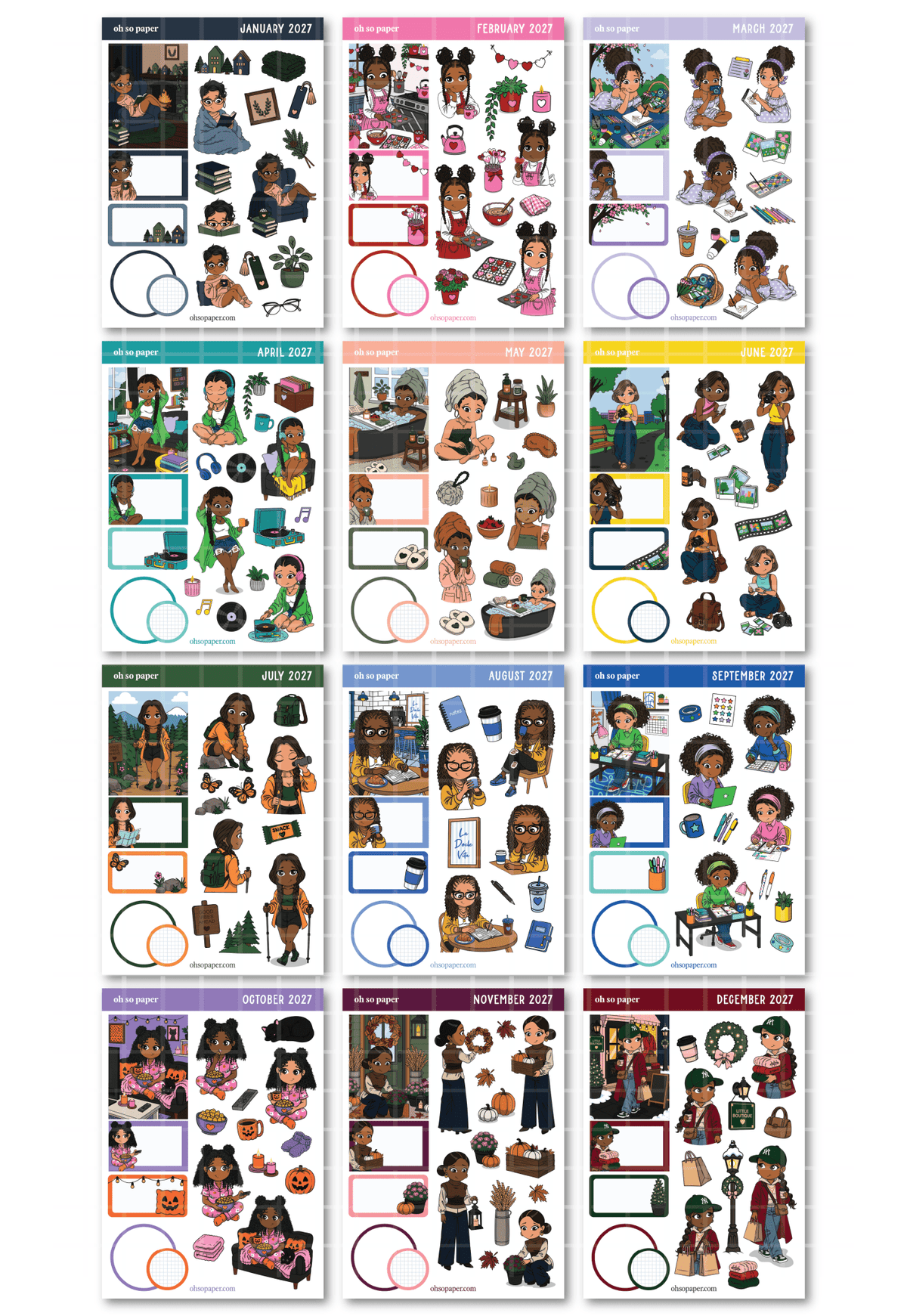 2027 Mini Friend ® Sticker Sheets - PREORDER - ohsopaper