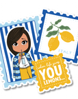 Lemon Stamps Die Cut Sticker