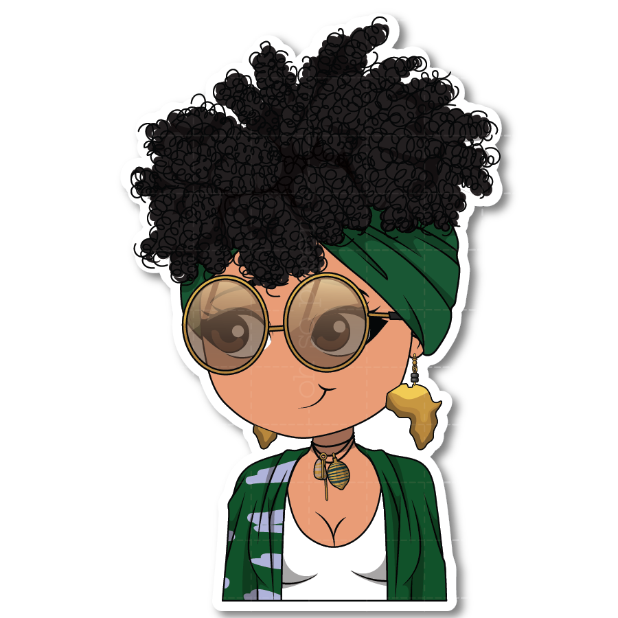 Lady Africa Die Cut Sticker