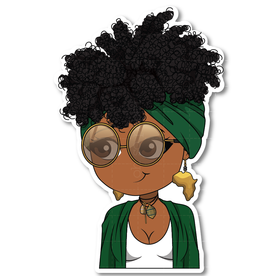 Lady Africa Die Cut Sticker