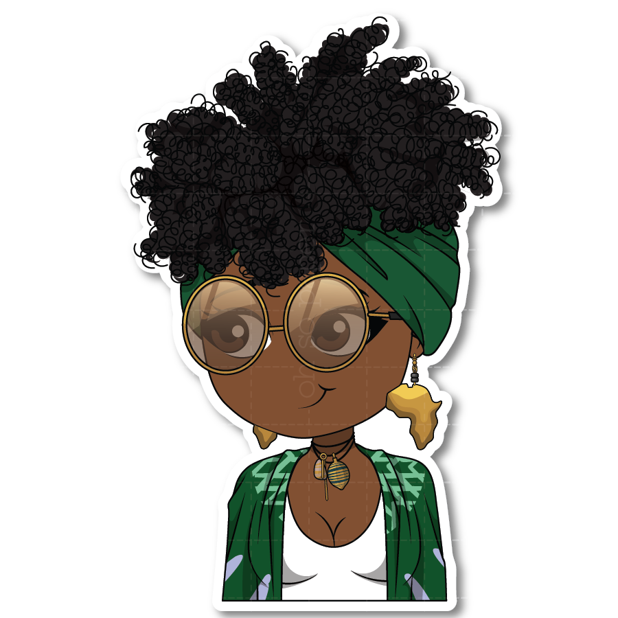 Lady Africa Die Cut Sticker