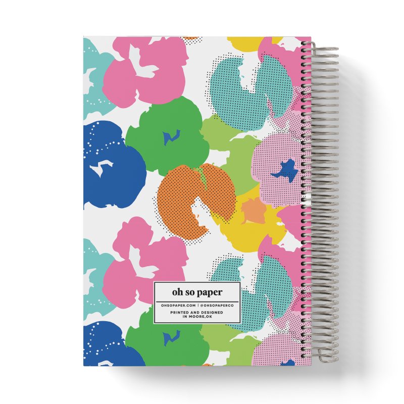 Abstract Floral Personalized Notebook - ohsopaper