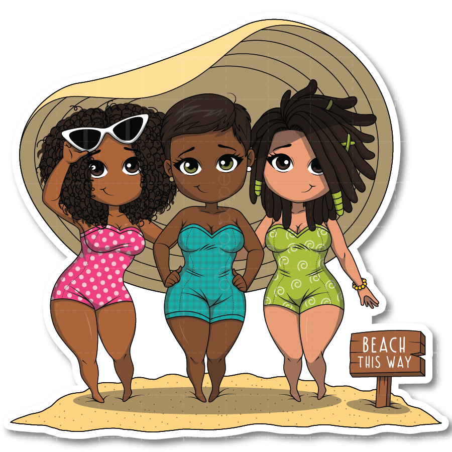 At the Beach Die Cut Sticker - ohsopaper