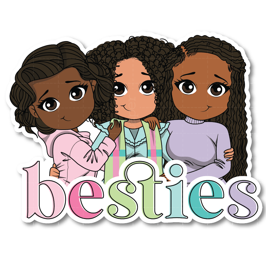 Besties Die Cut Sticker - ohsopaper