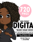 Blood Sugar Check - Mini Friend® Digital Stickers - ohsopaper