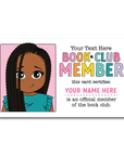 Book Club Member Personalized Bookmark Card - ohsopaper