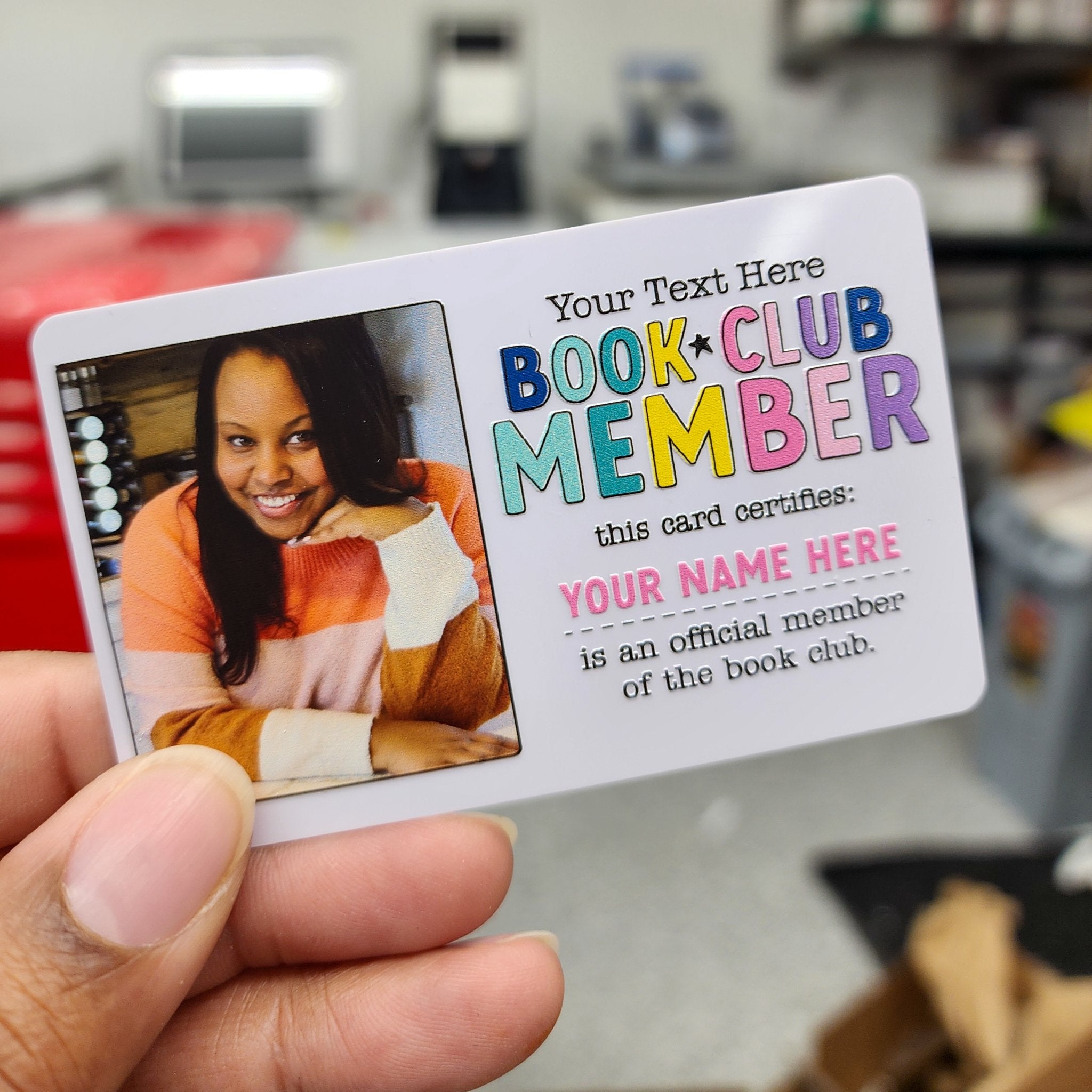 Book Club Member Personalized Bookmark Card - Photo - ohsopaper