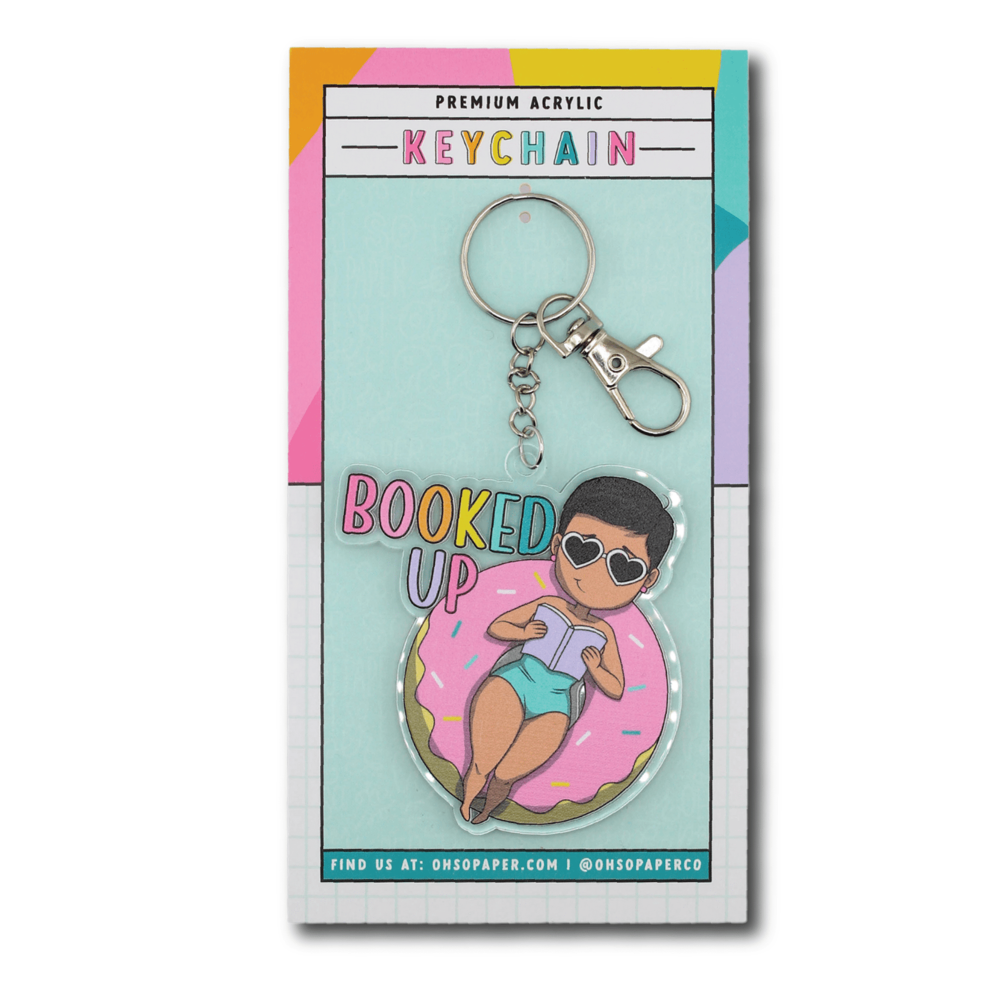 Booked Up Acrylic Keychain - ohsopaper