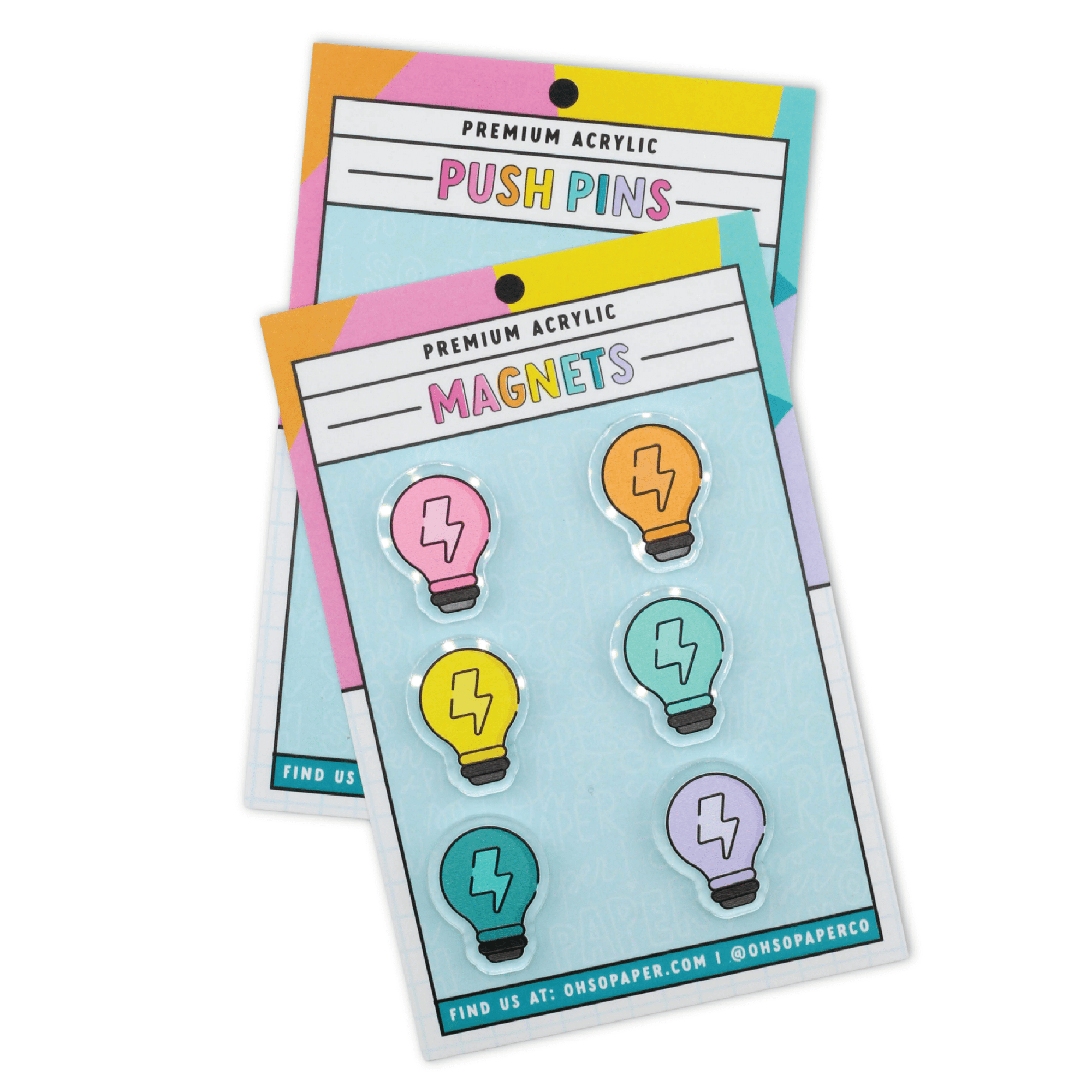 Bright Idea Acrylic Push Pin/Magnet - ohsopaper