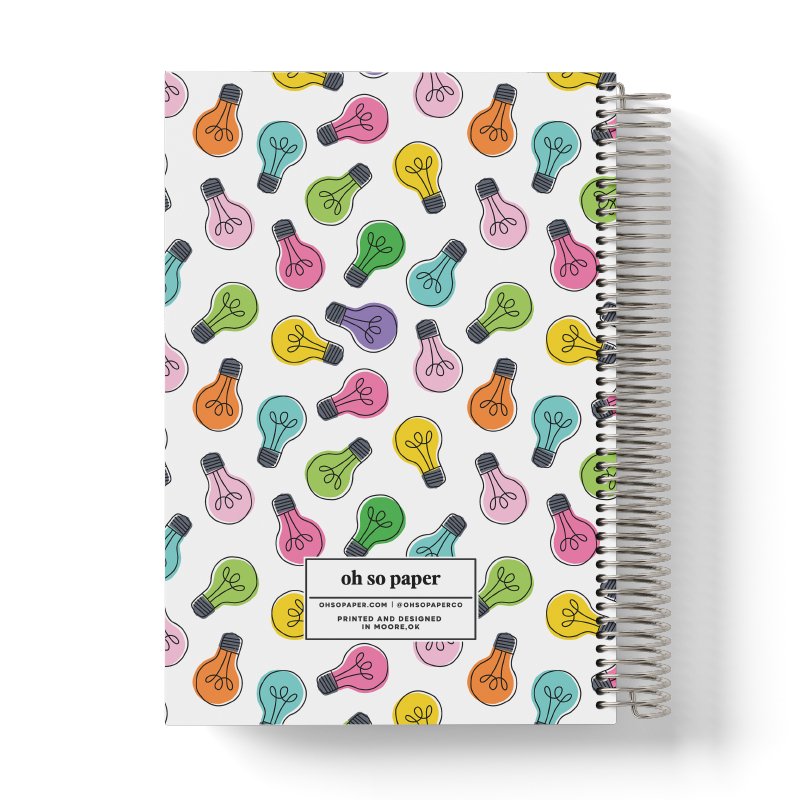 Colorful Bulbs Personalized Notebook - ohsopaper