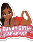 Curvy Girl Summer Vinyl Sticker - ohsopaper