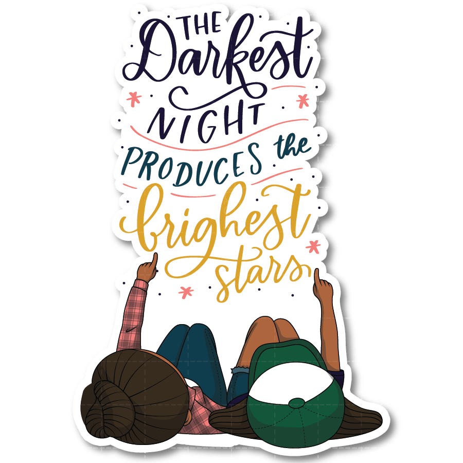 Darkest Night Die Cut Sticker - ohsopaper