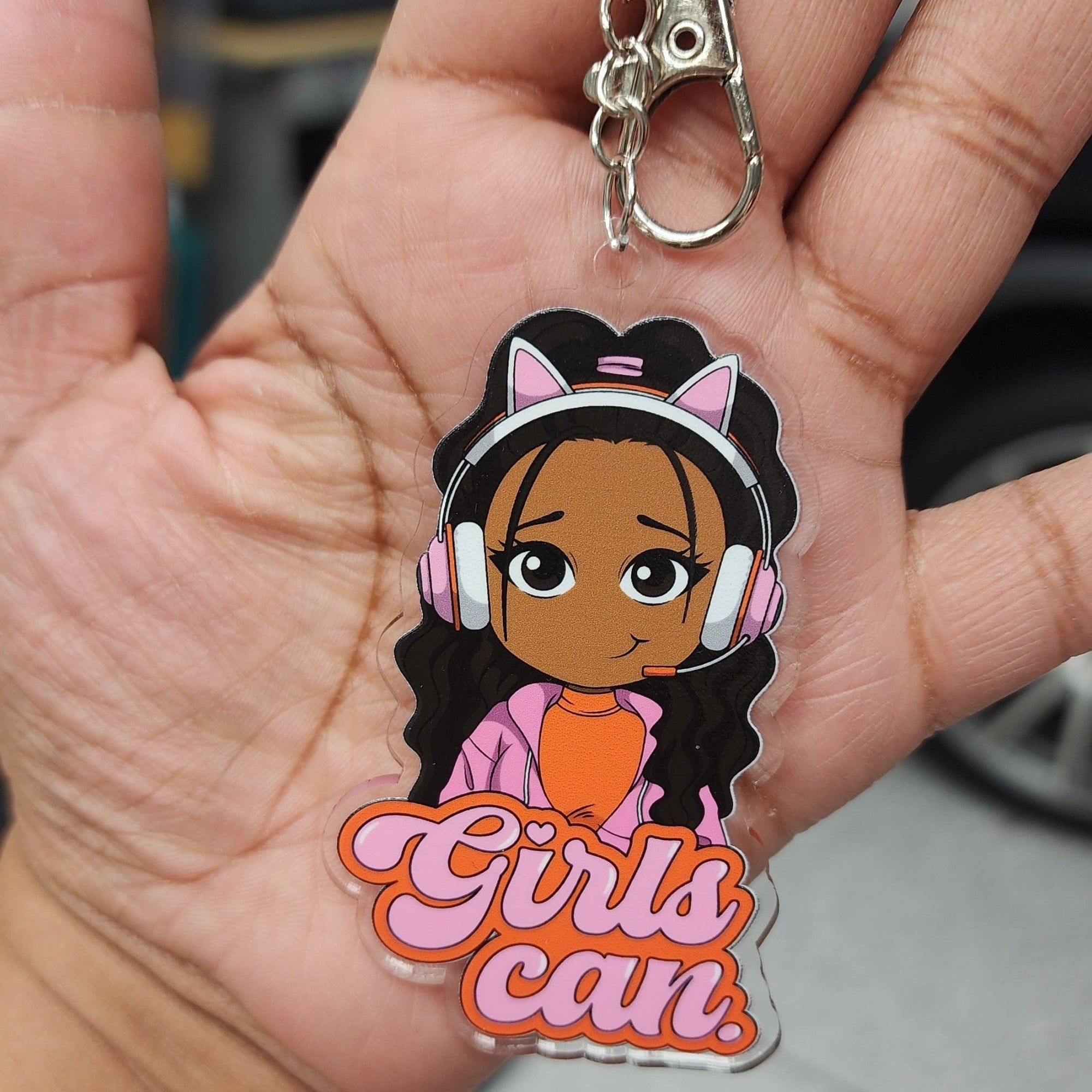 Girls Can Acrylic Keychain - ohsopaper