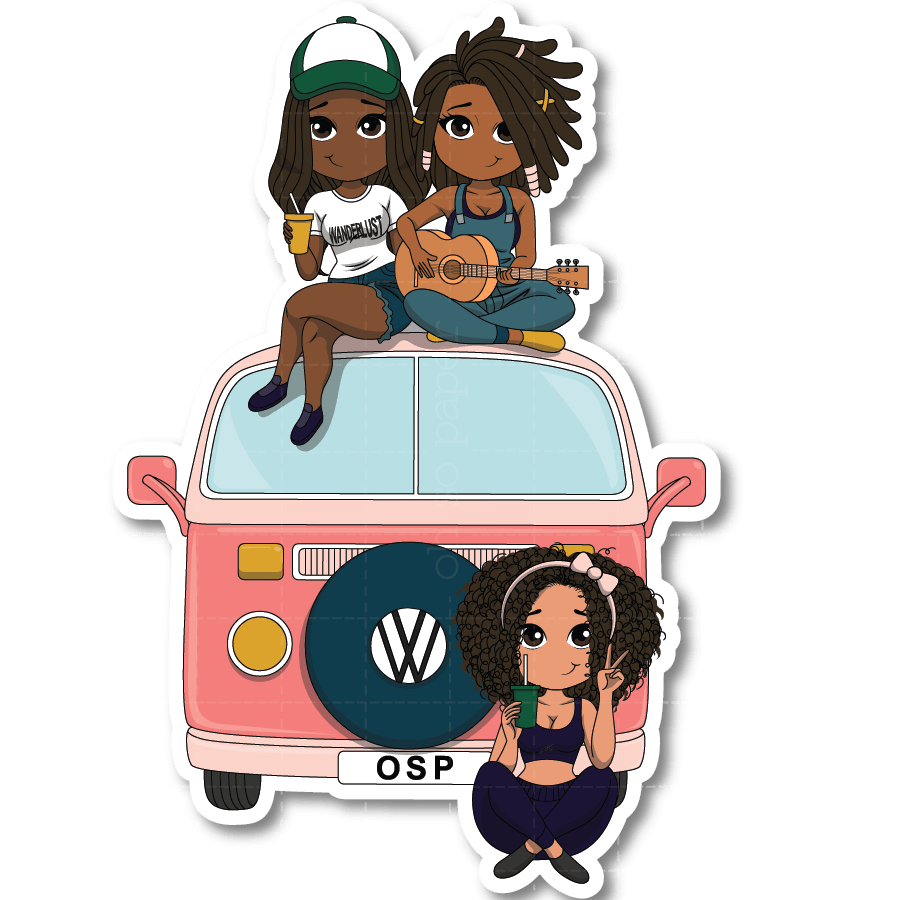 Girls Trip Glamping Die Cut Sticker - ohsopaper