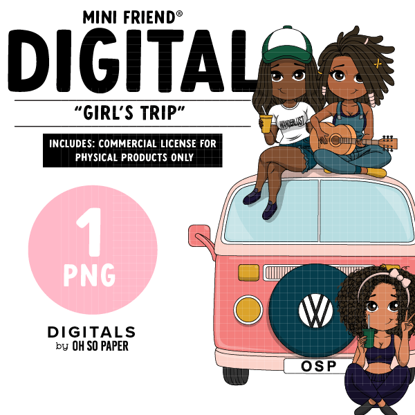 Girl&#39;s Trip - Mini Friend® Digital Stickers - ohsopaper