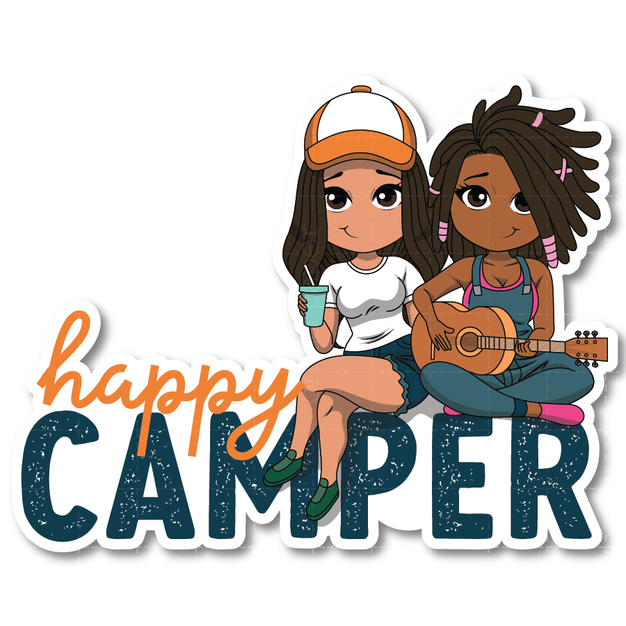 Happy Camper Die Cut Sticker - ohsopaper