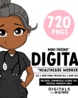 Healthcare Worker - Mini Friend® Digital Stickers - ohsopaper