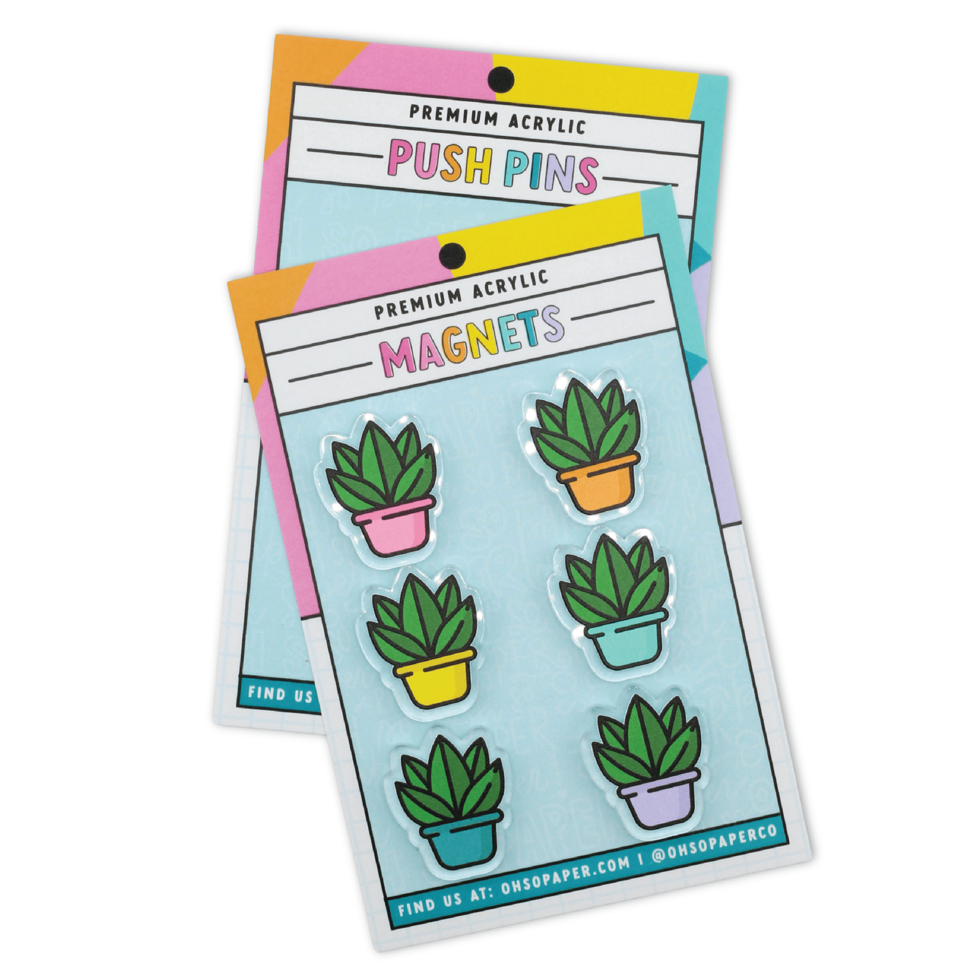 House Plant Acrylic Push Pin/Magnet - ohsopaper