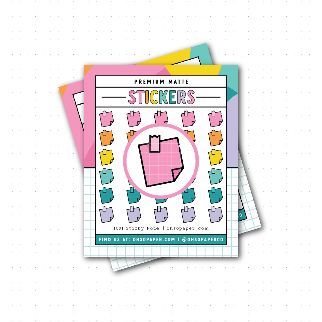 I001 - Icon Sticky Notes Planner Stickers - ohsopaper