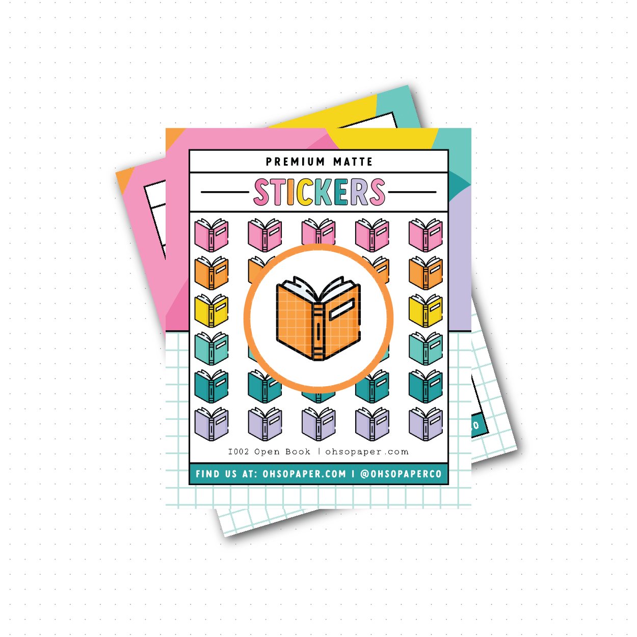 I002 - Icon Open Book Planner Stickers - ohsopaper