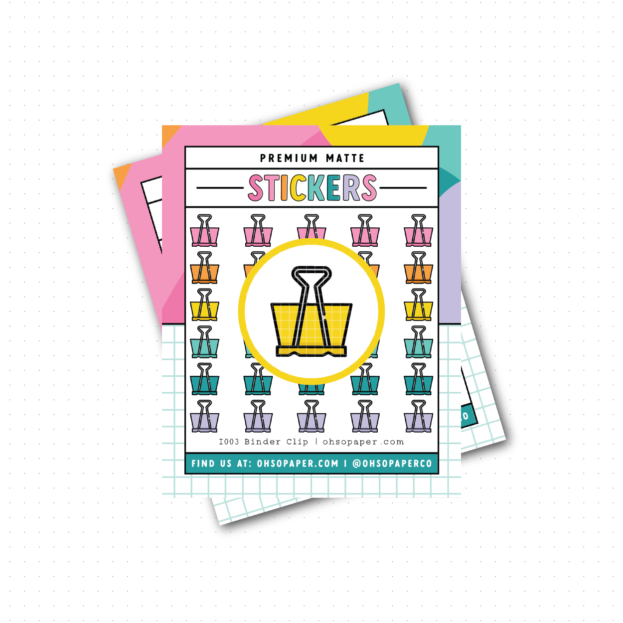 I003 - Icon Binder Clip Planner Stickers - ohsopaper