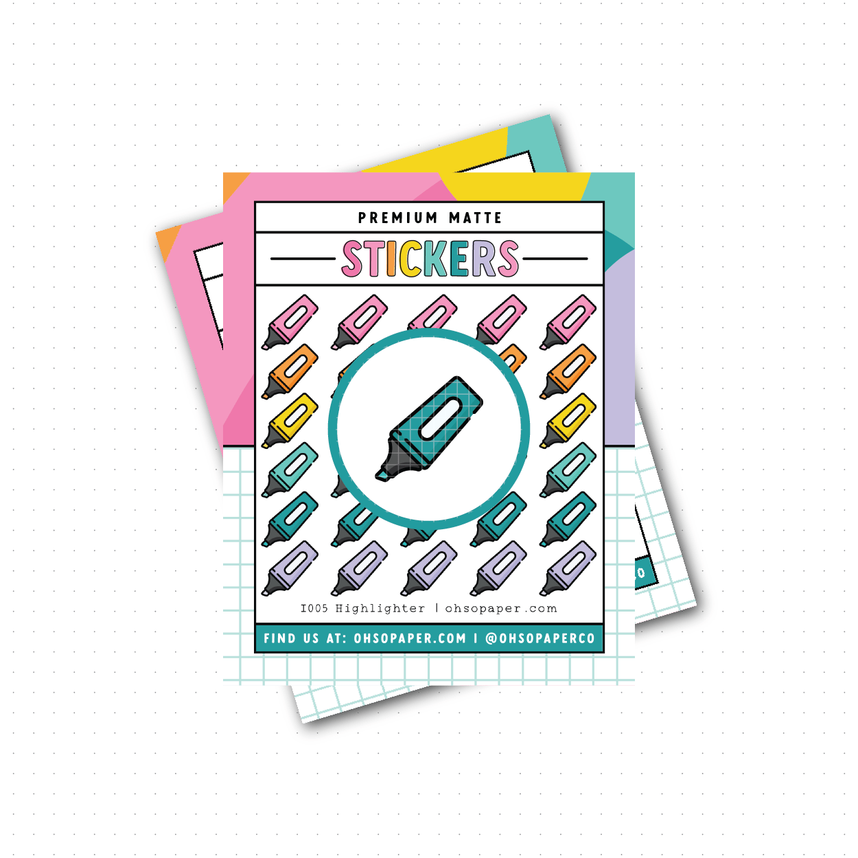 I005 - Icon Highlighter Planner Stickers - ohsopaper