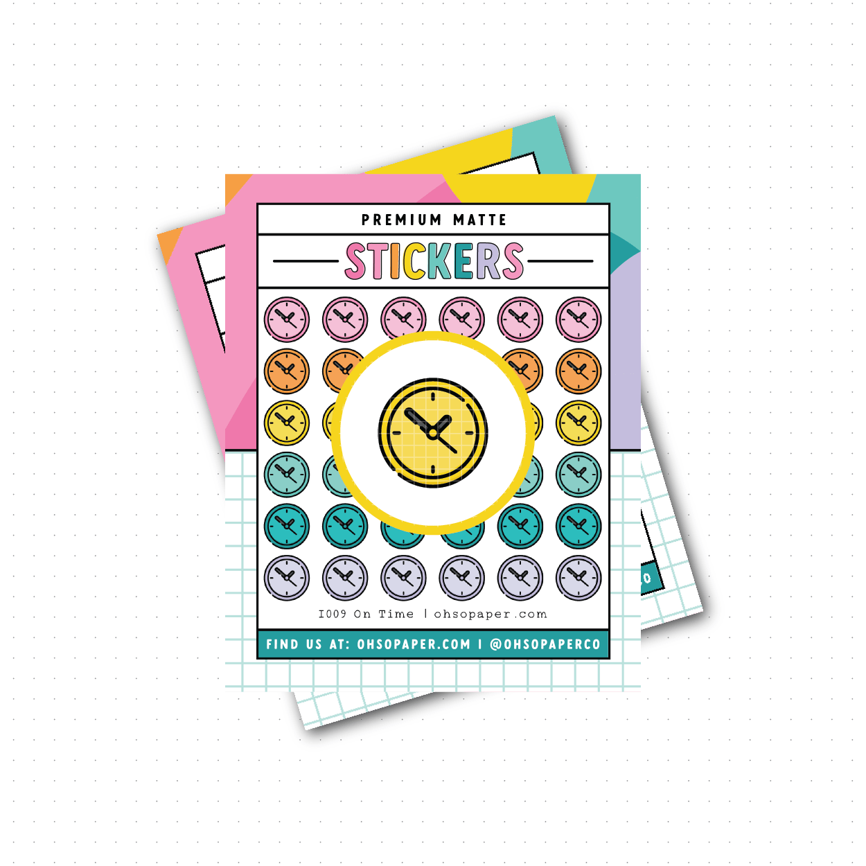 I009 - Icon On Time Planner Stickers - ohsopaper