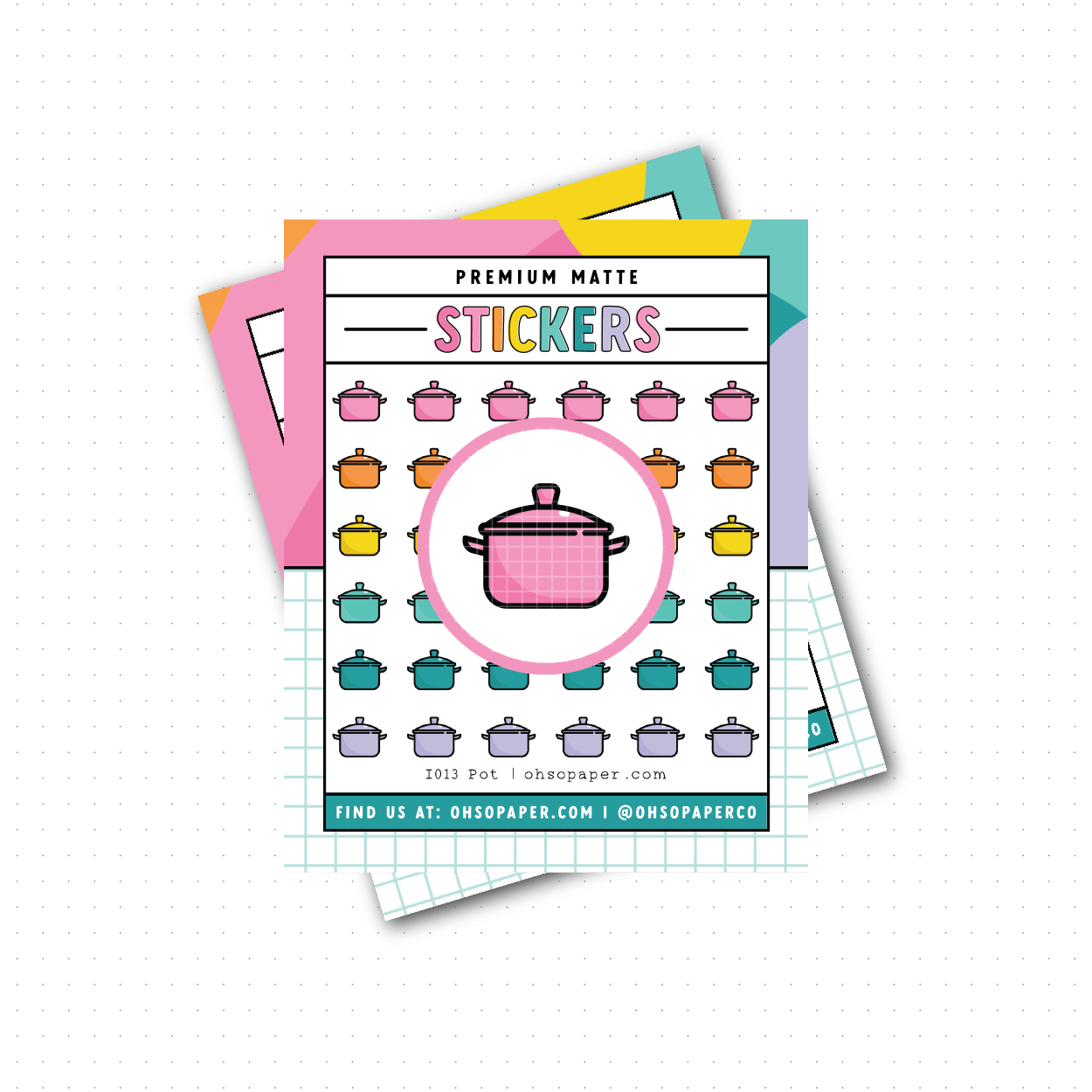 I013 - Icon Pot Planner Stickers - ohsopaper