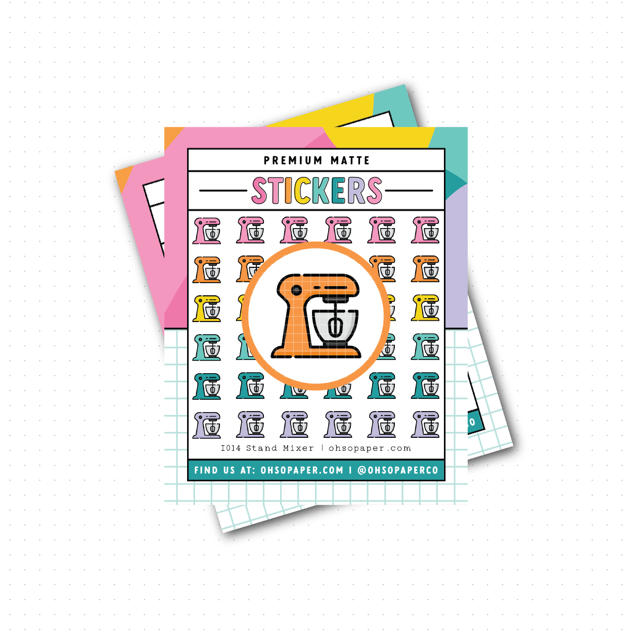 I014 - Icon Stand Mixer Planner Stickers - ohsopaper