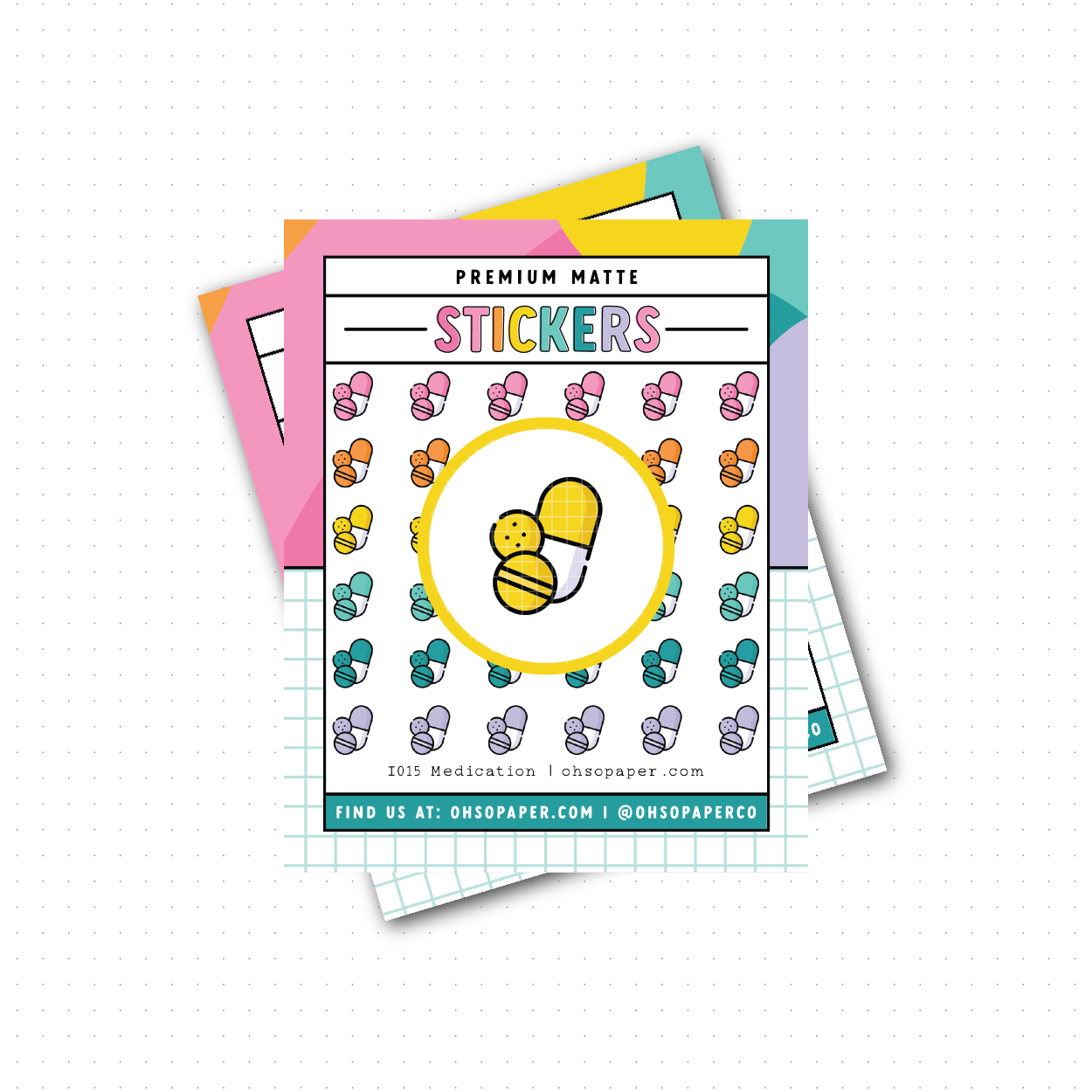 I015 - Icon Medication Planner Stickers - ohsopaper