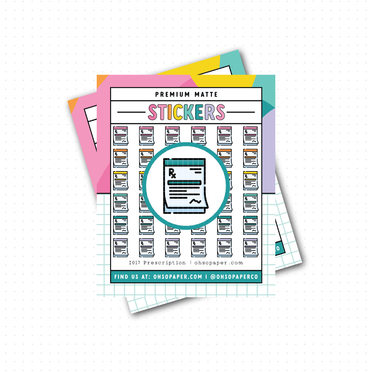 I017 - Icon Prescription Planner Stickers - ohsopaper