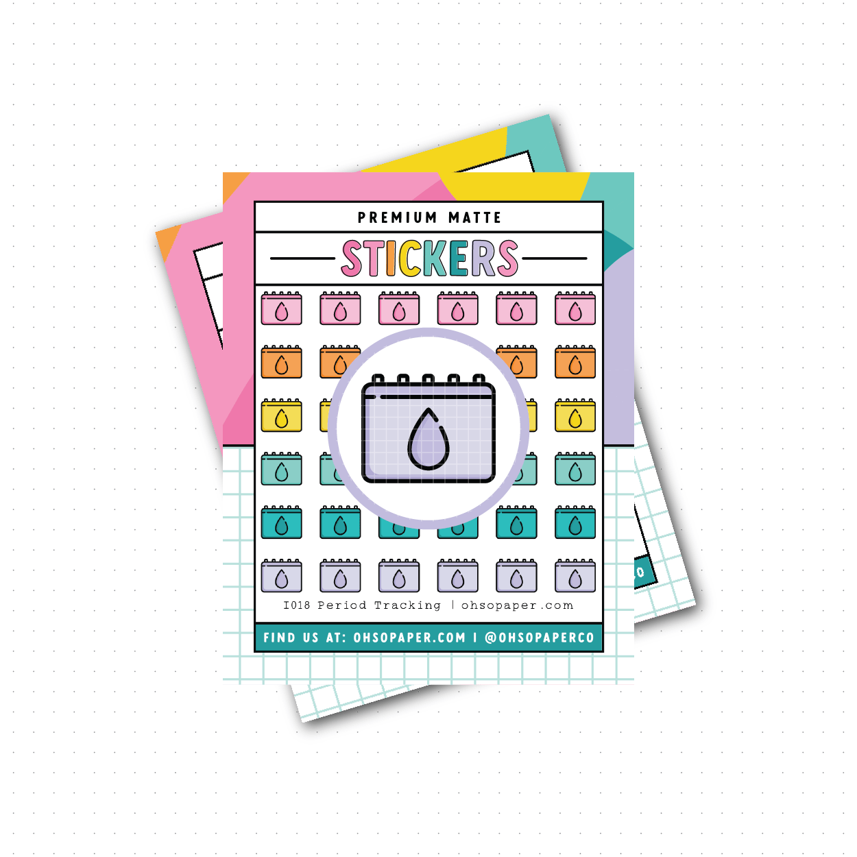 I018 - Icon Period Tracking Planner Stickers - ohsopaper