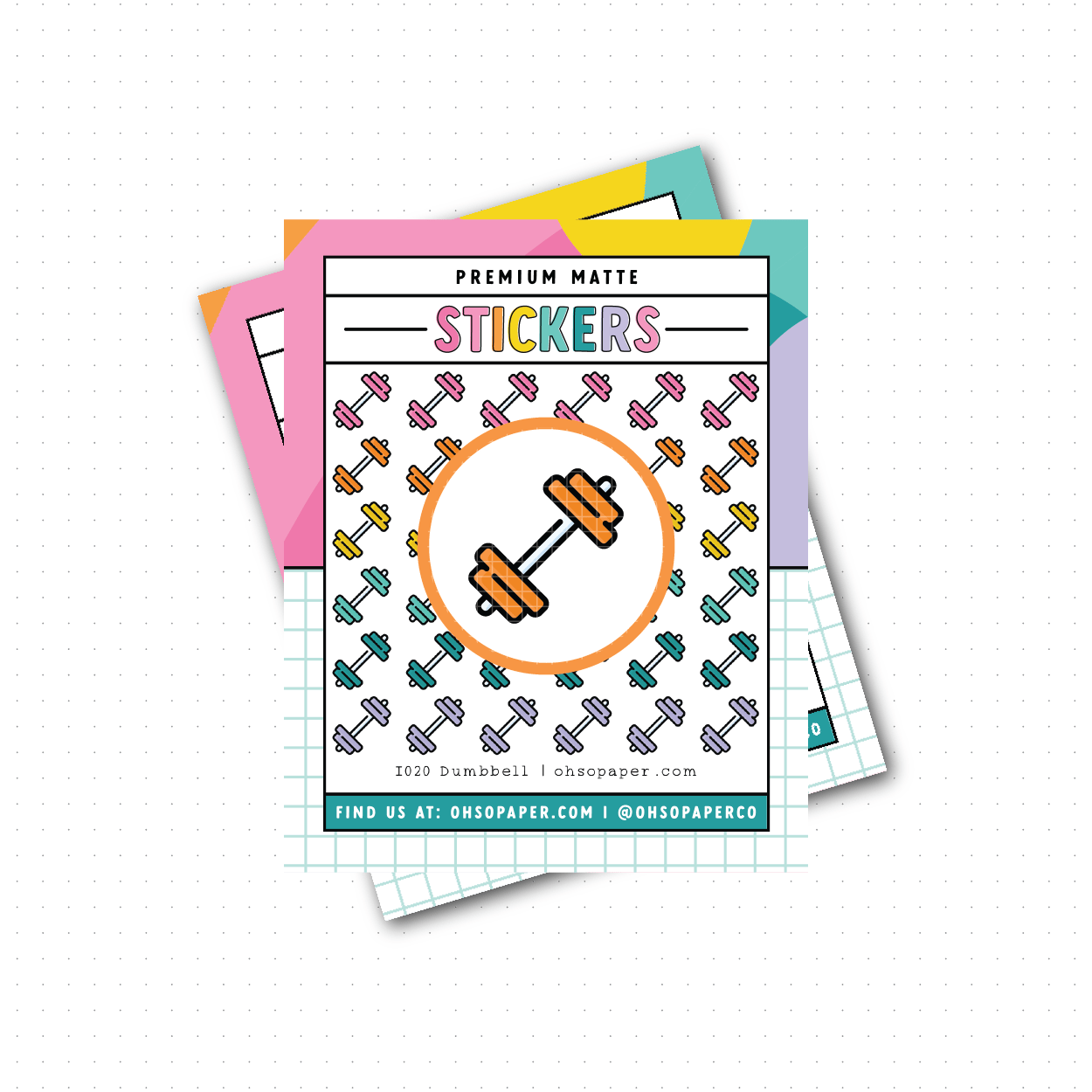 I020 - Icon Dumbbell Planner Stickers - ohsopaper