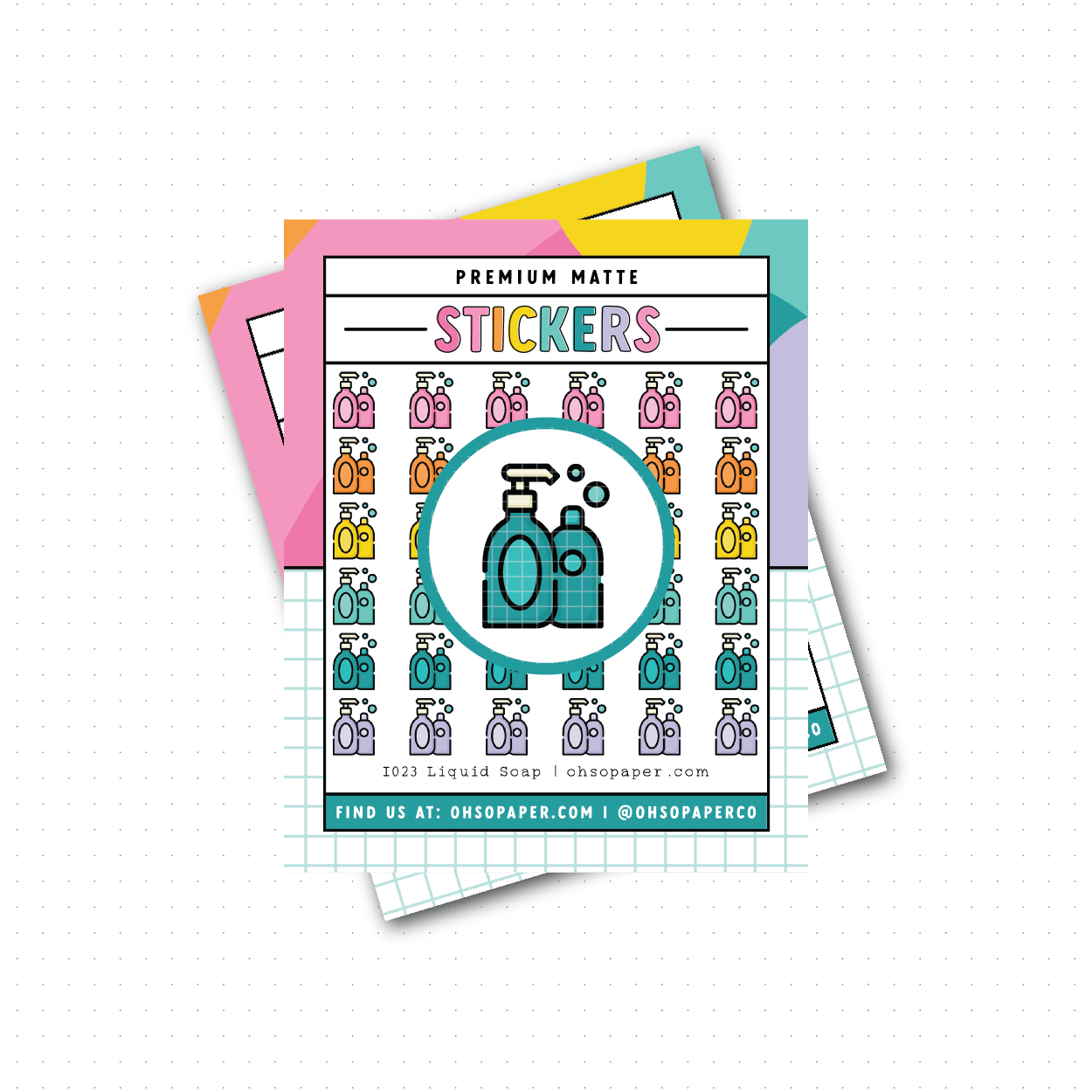 I023 - Icon Liquid Soap Planner Stickers - ohsopaper