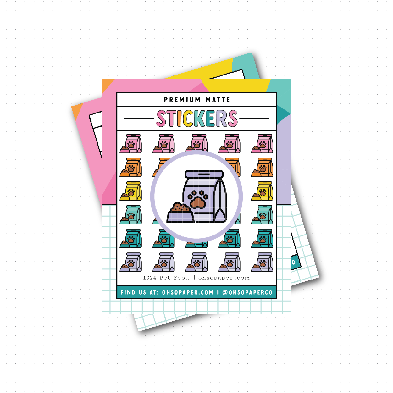 I024 - Icon Pet Food Planner Stickers - ohsopaper